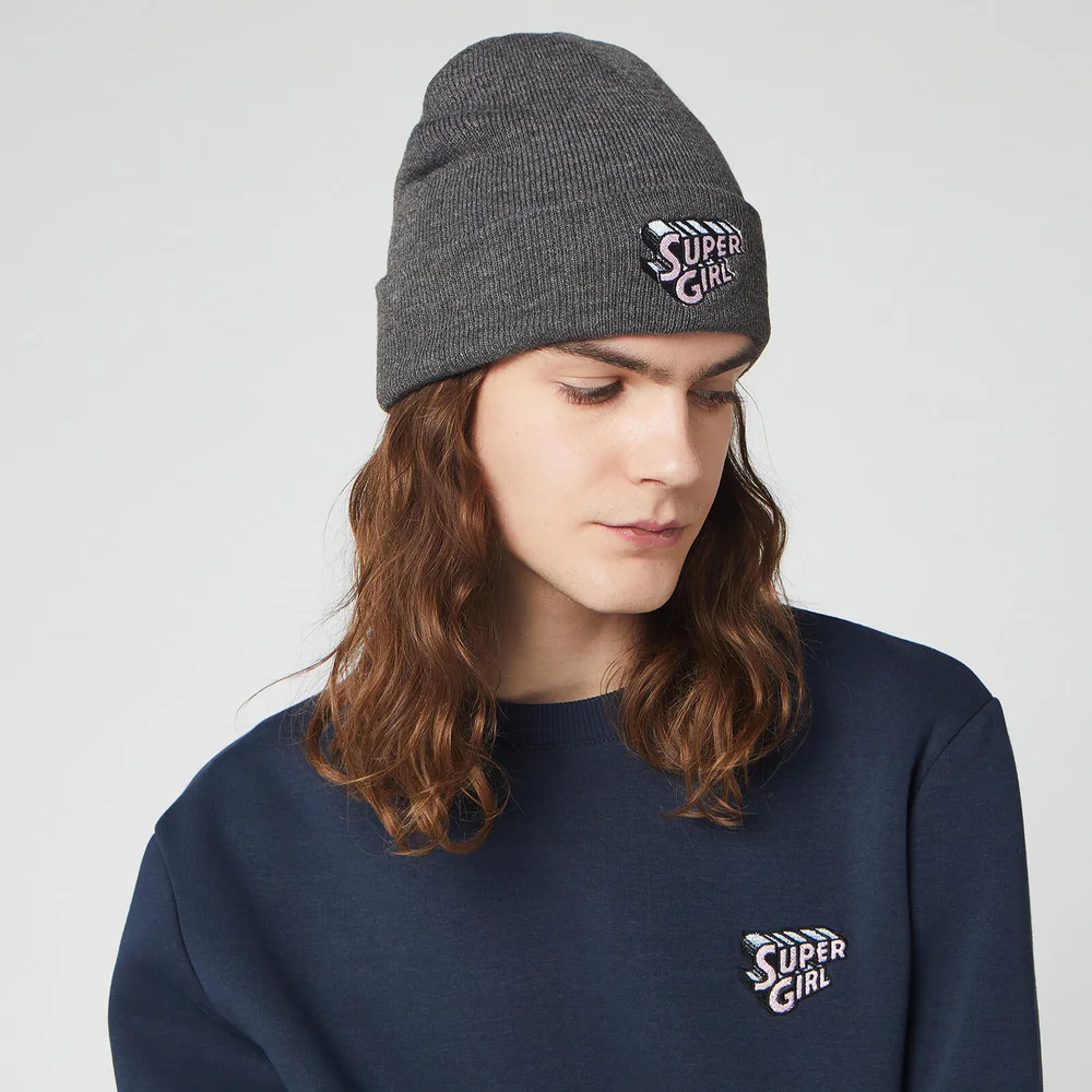 DC Super Girl Beanie Hat - Charcoal Image 1