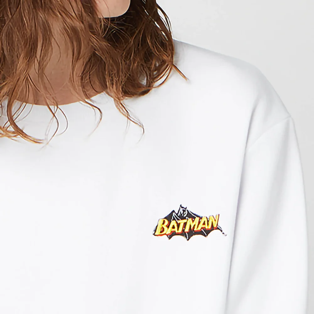 DC Batman Unisex Embroidered Sweatshirt - White - S Image 1