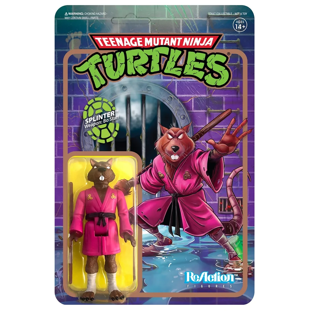 Super7 Teenage Mutant Ninja Turtles ReAction Figure - Splinter Image 1