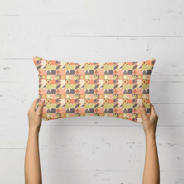 Orange Jurassic Park Rectangular Cushion 30x50