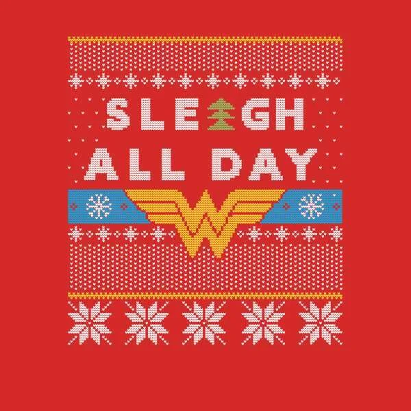 Wonder Woman 'Sleigh All Day Christmas Jumper - Red