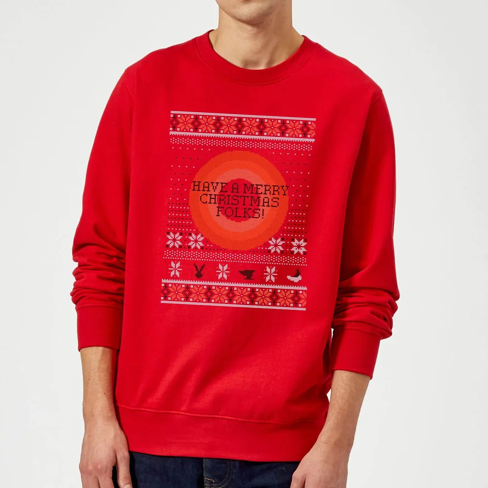 Looney Tunes Knit Christmas Jumper - Red - S Image 1