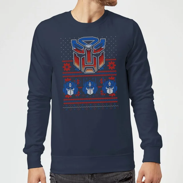 Autobots Classic Ugly Knit Christmas Jumper - Navy