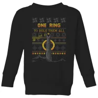 The Lord of the Rings One Ring Kids' Christmas Sweatshirt in Black
