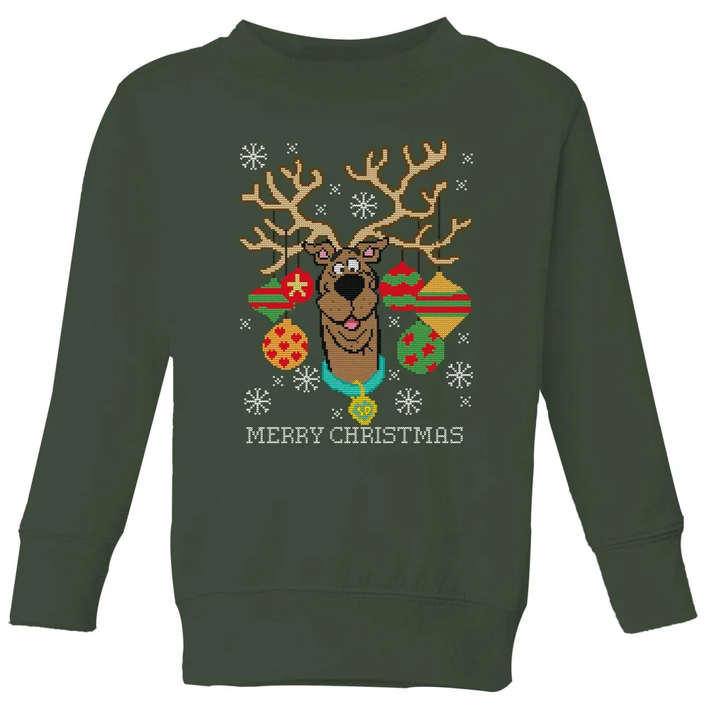 Scooby Doo Kids' Christmas Jumper - Forest Green - 5-6 Years Image 1