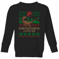 Jurassic Park Clever Girl Kids' Christmas Jumper - Black