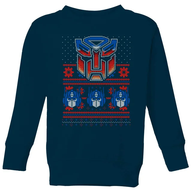 Autobots Classic Ugly Knit Kids' Christmas Jumper - Navy