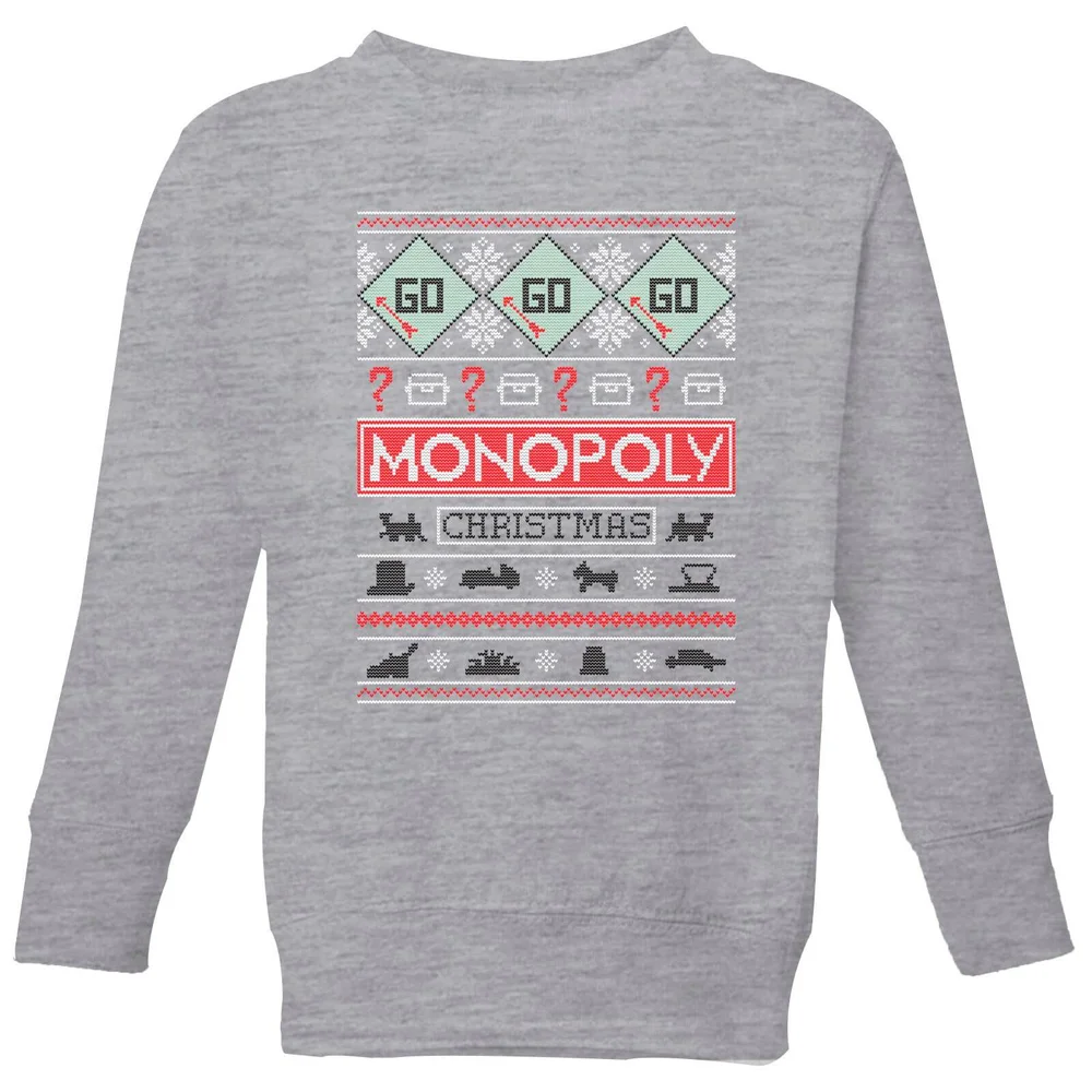 Monopoly Kids' Christmas Sweatshirt - Grey - 11-12 Years - Grey Image 1
