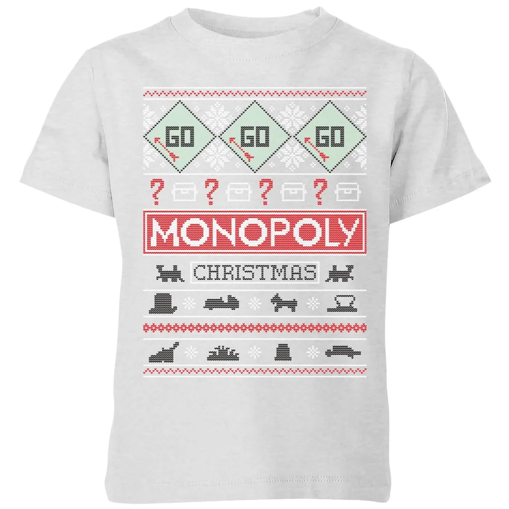 Monopoly Kids' Christmas T-Shirt - Grey - 3-4 Years Image 1