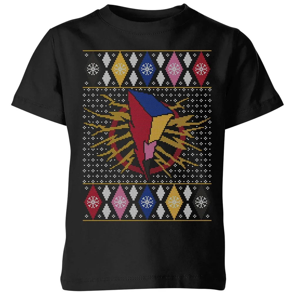 Power Rangers Kids' Christmas T-Shirt - Black - 3-4 Years Image 1