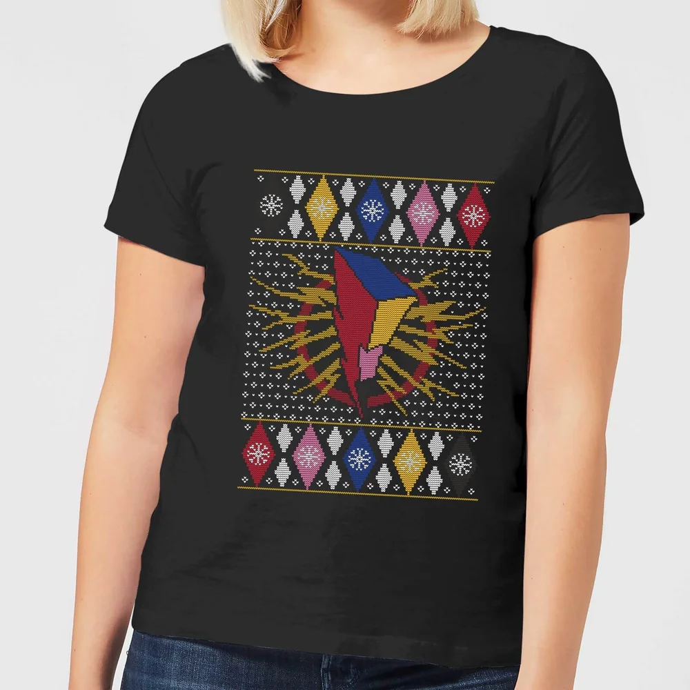 Power Rangers Women's Christmas T-Shirt - Black - XS Image 1