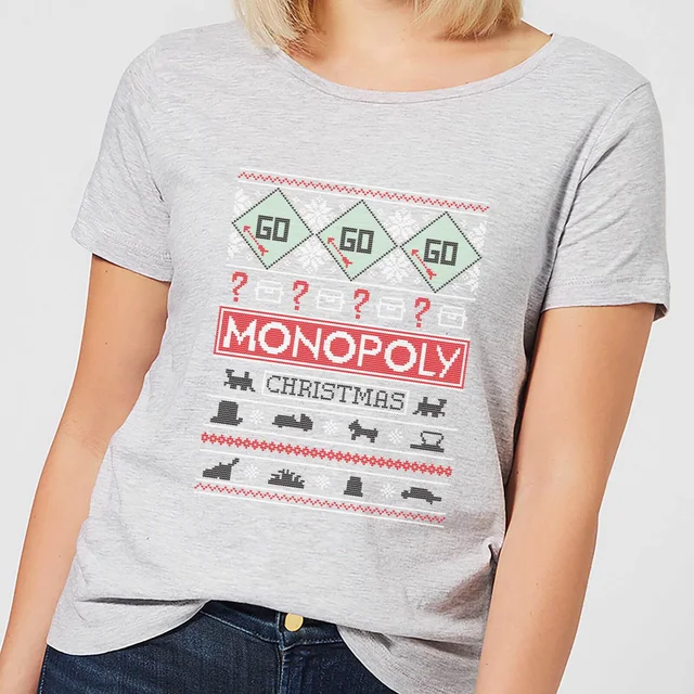 Monopoly Women's Christmas T-Shirt - Grey