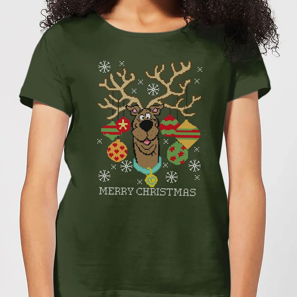 Scooby Doo Women's Christmas T-Shirt - Forest Green - S Image 1