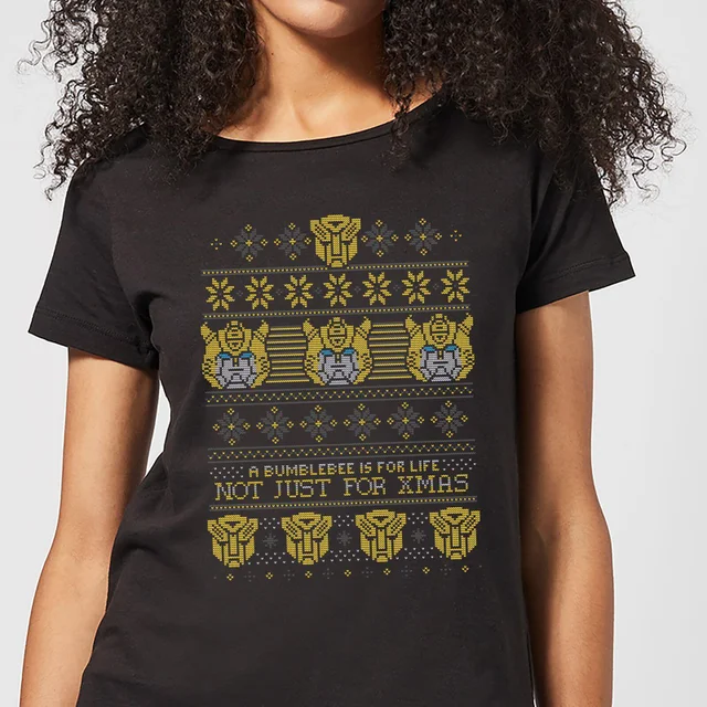 Bumblebee Classic Ugly Knit Women's Christmas T-Shirt - Black