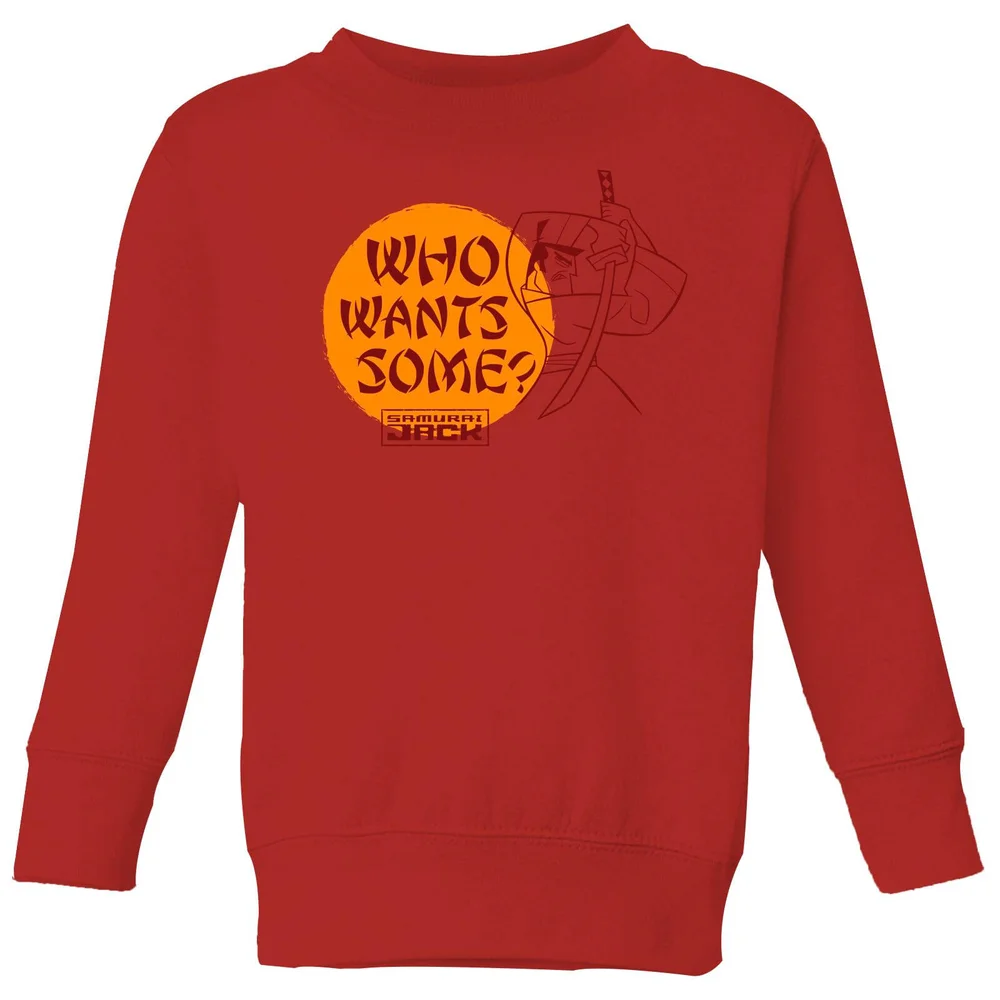 Samurai Jack Who Wants Some Kids' Sweatshirt - Red - 3-4 Years Image 1