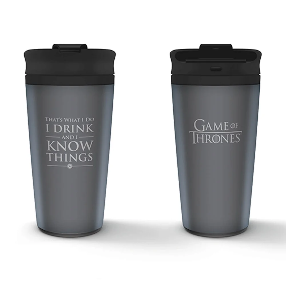 Game of Thrones (I Drink And I Know Things) Metal Travel Mug Image 1