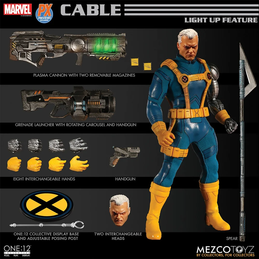 Mezco One:12 Collective Marvel Comics Figure - Cable (1990s Costume Version) Image 1