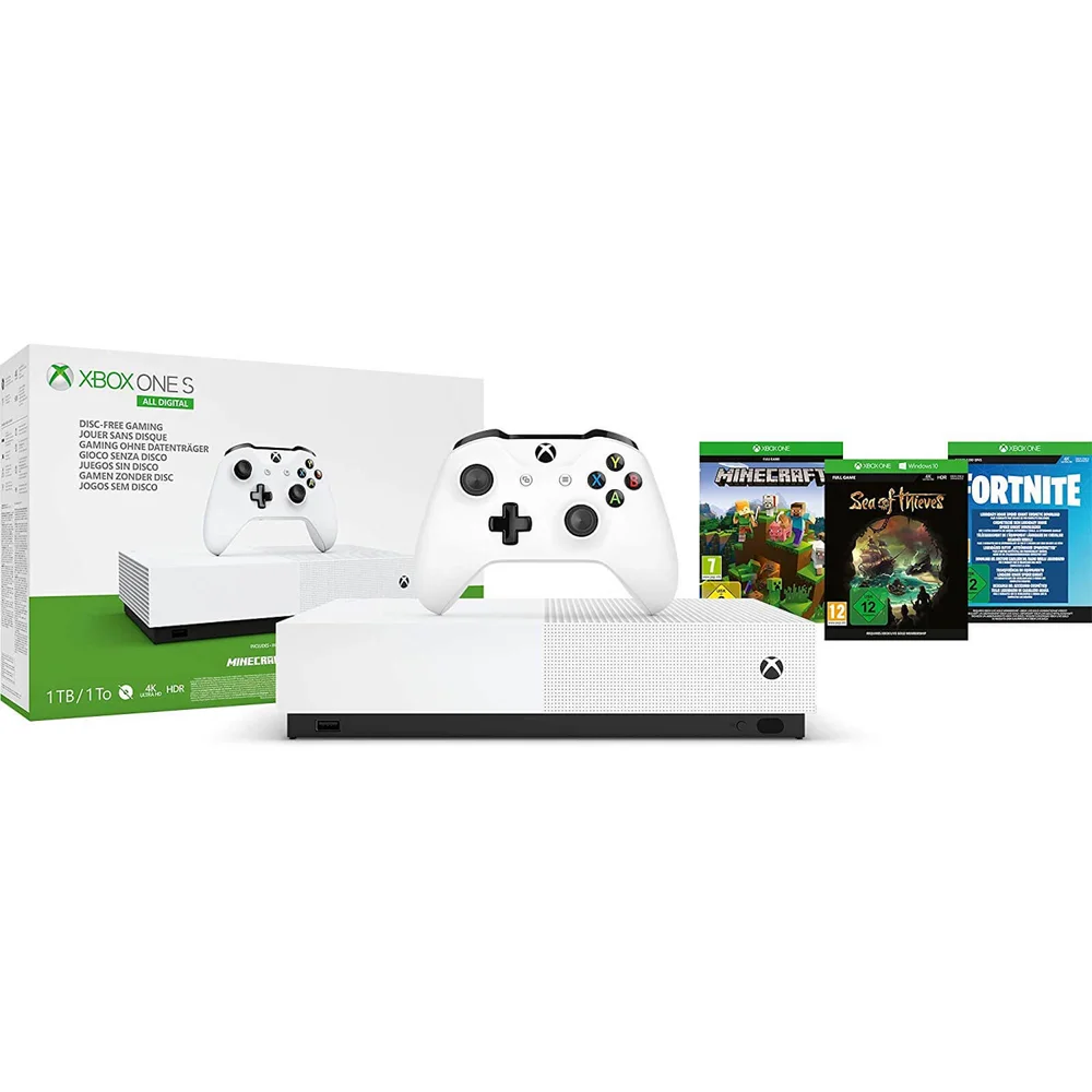 Xbox One S 1TB All Digital Edition Console & 3 Game Bundle Image 1