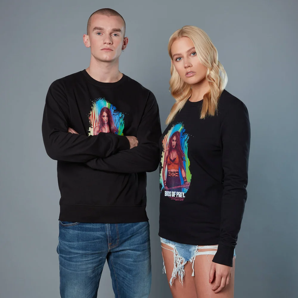 Black Canary Acylic Background Unisex Birds of Prey Sweatshirt - Black - S Image 1