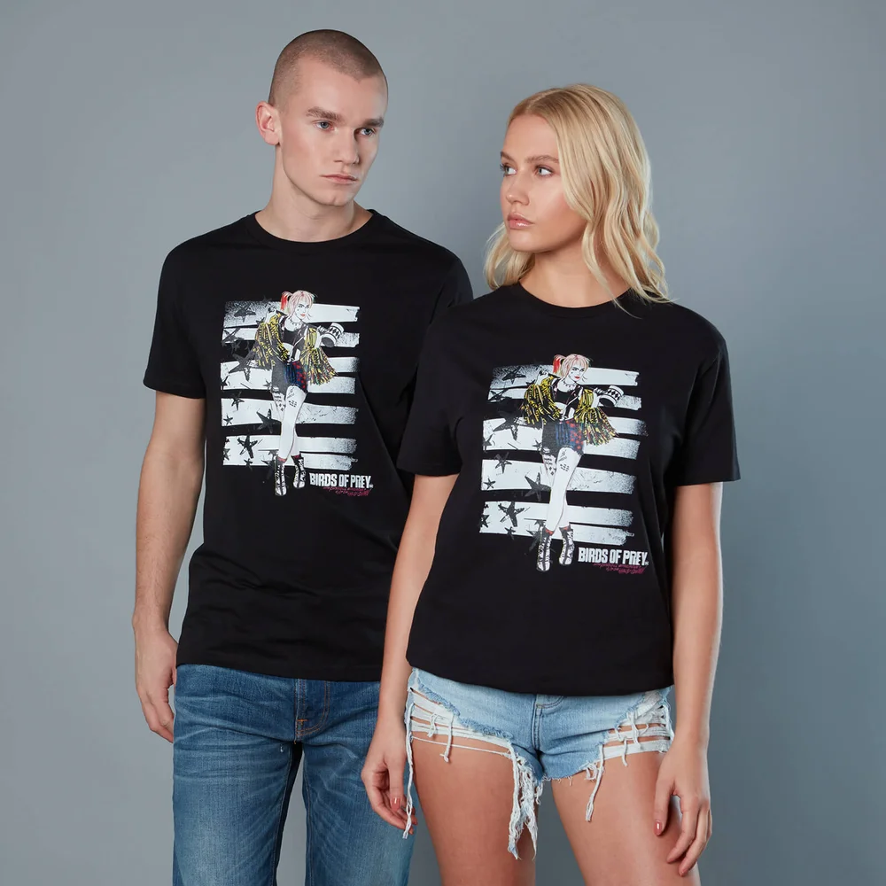 Harley Quinn Block Panel Unisex Birds of Prey T-Shirt - Black - S Image 1