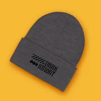 Dark Knight Embroidered Logo Beanie - Black