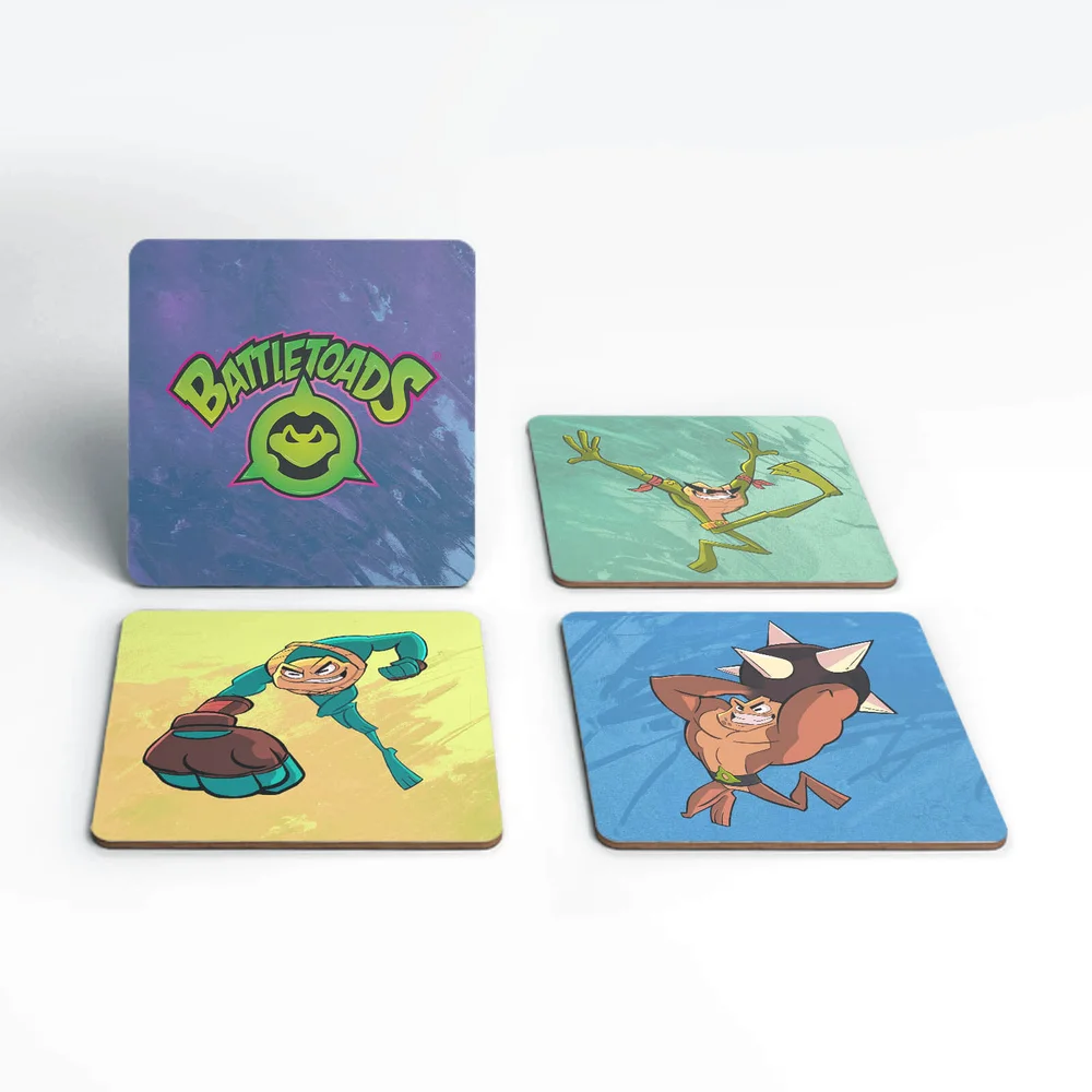 Battletoads Rash Pimple Zitz Square Coaster Set Image 1