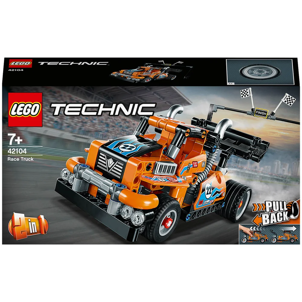 LEGO Technic: Race Truck Toy 2in1 Pull-Back Motor Set (42104) Image 1