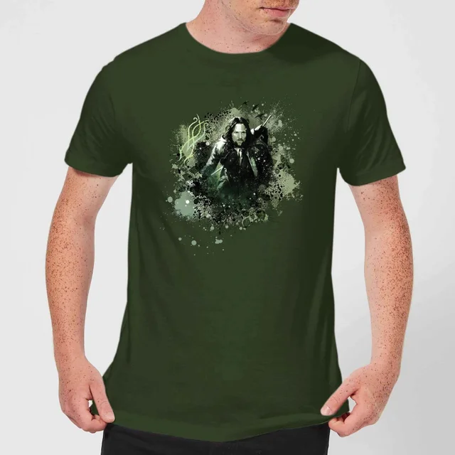 The Lord Of The Rings Aragorn Colour Splash Men's T-Shirt - Forest Green