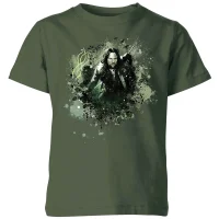 The Lord Of The Rings Aragorn Colour Splash Kids' T-Shirt - Forest Green - undefined undefined