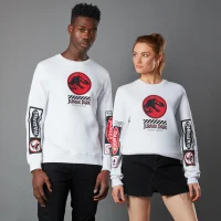 Jurassic Park Primal Warning Unisex Sweatshirt - White