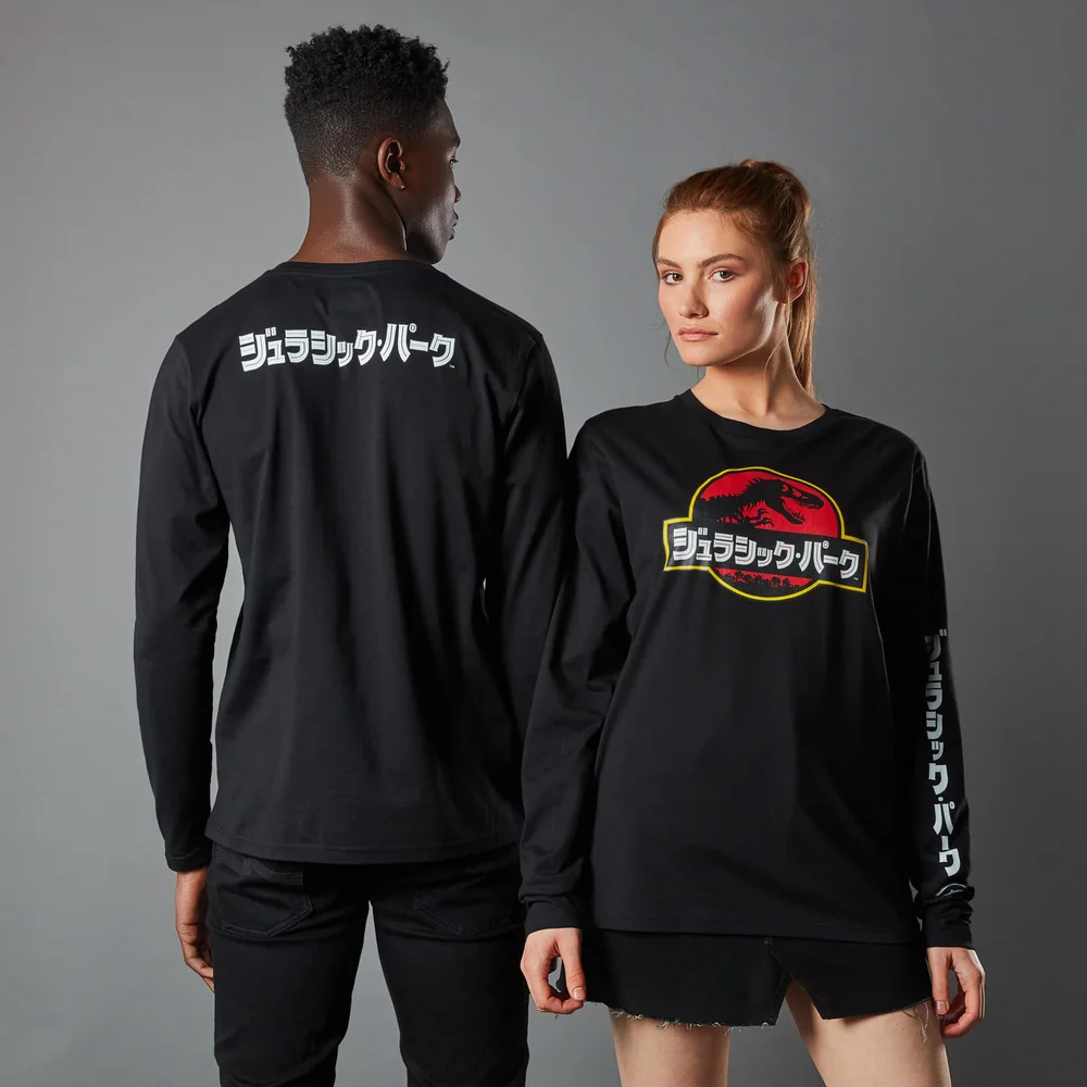 Jurassic Park Primal Kanji Unisex Long Sleeved T-Shirt - Black - S Image 1