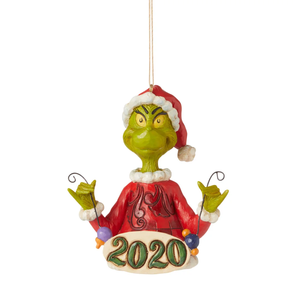 The Grinch by Jim Shore Grinch Holding String of Ornaments (Hanging Ornament) 11.5cm Image 1