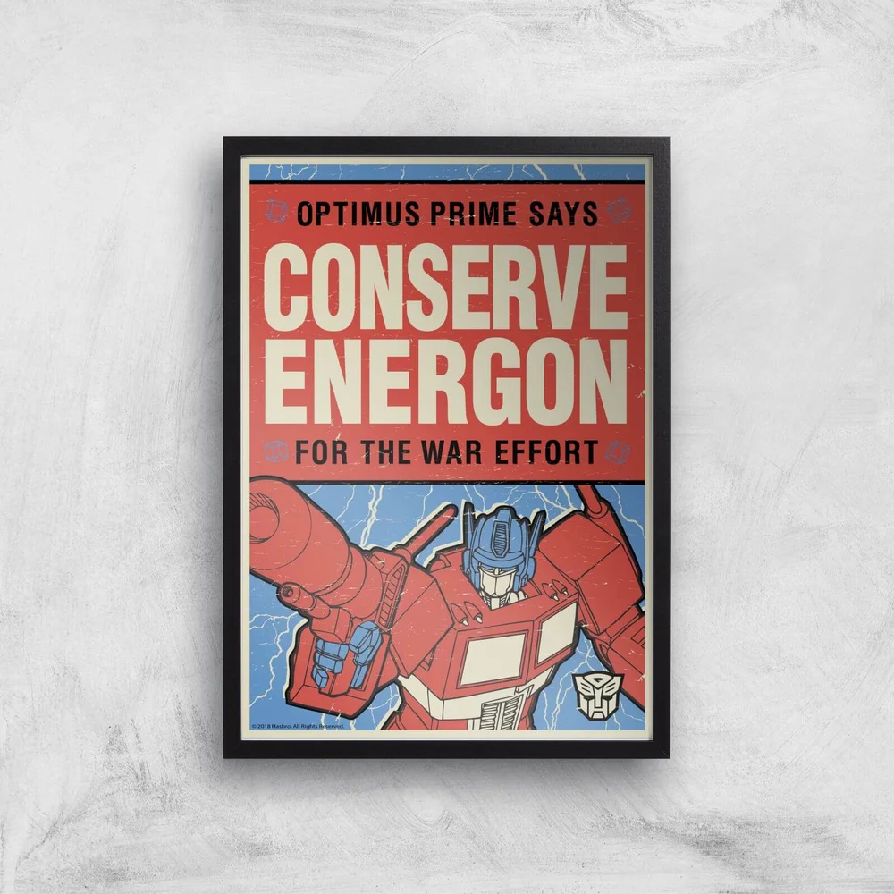Transformers Conserve Energon Poster Art Print - A4 - Black Frame Image 1
