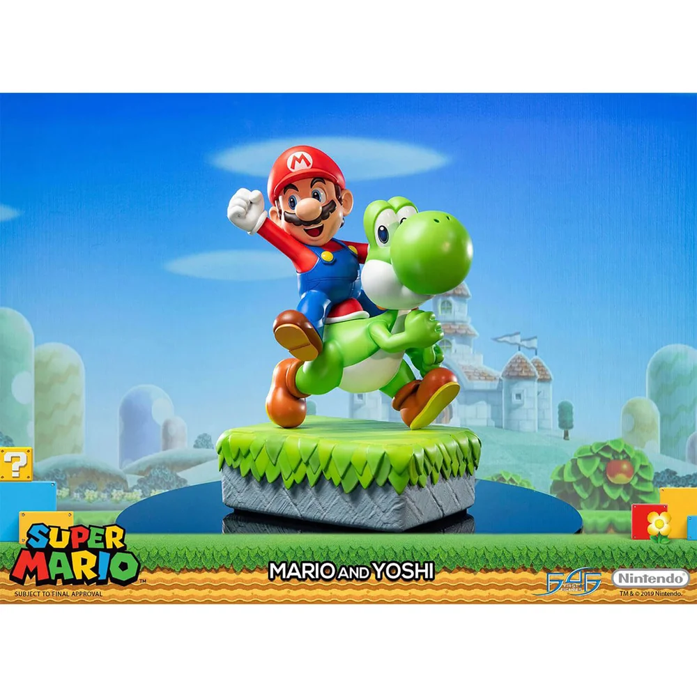 First 4 Figures Super Mario: Mario & Yoshi Resin Statue (48cm) Image 1