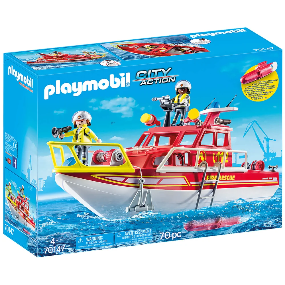 Playmobil City Action Fire Rescue Boat (70147) Image 1