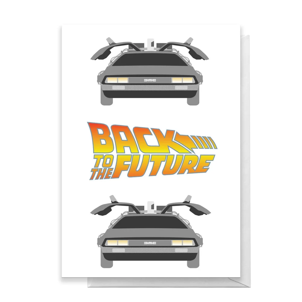 Back To The Future DeLorean Greetings Card - Standard Card Image 1