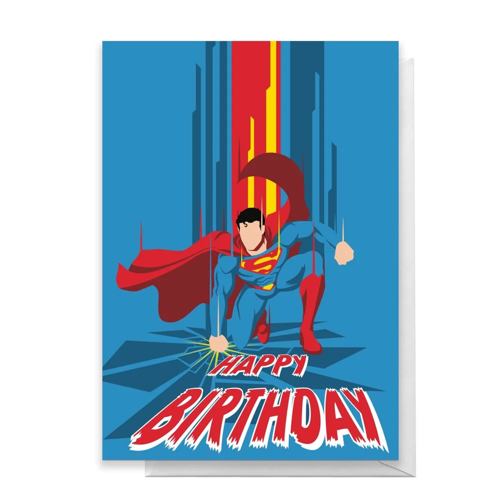 Superman Happy Birthday Greetings Card - Standard Card Image 1