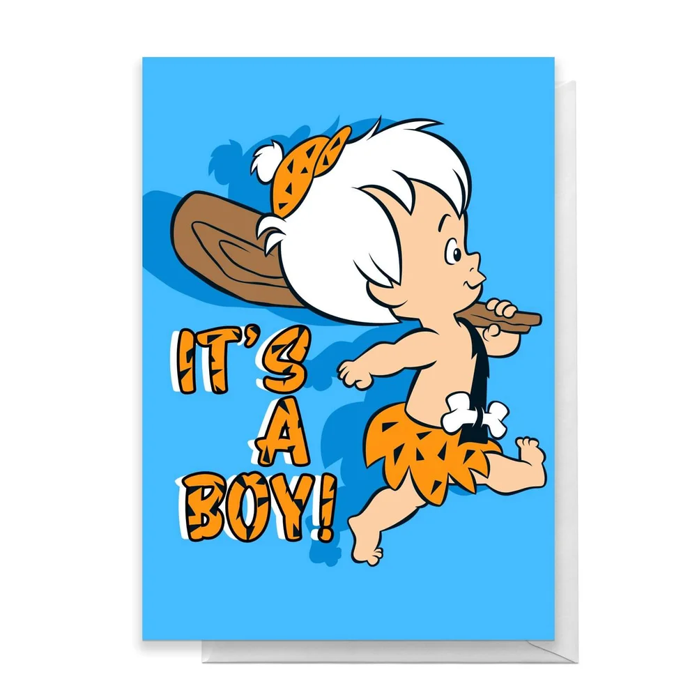 Flintstones New Baby Boy Greetings Card - Standard Card Image 1