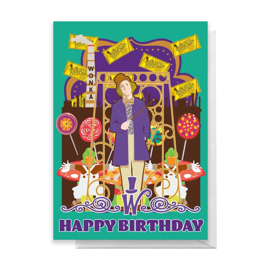 Willy Wonka Birthday Greetings Card - Standard Card Image 1