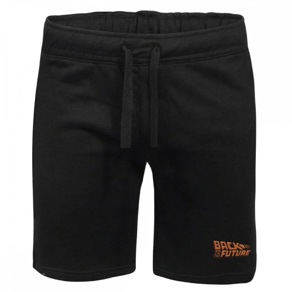 Back To The Future Logo Embroidered Unisex Jogger Shorts - Black - S Image 1