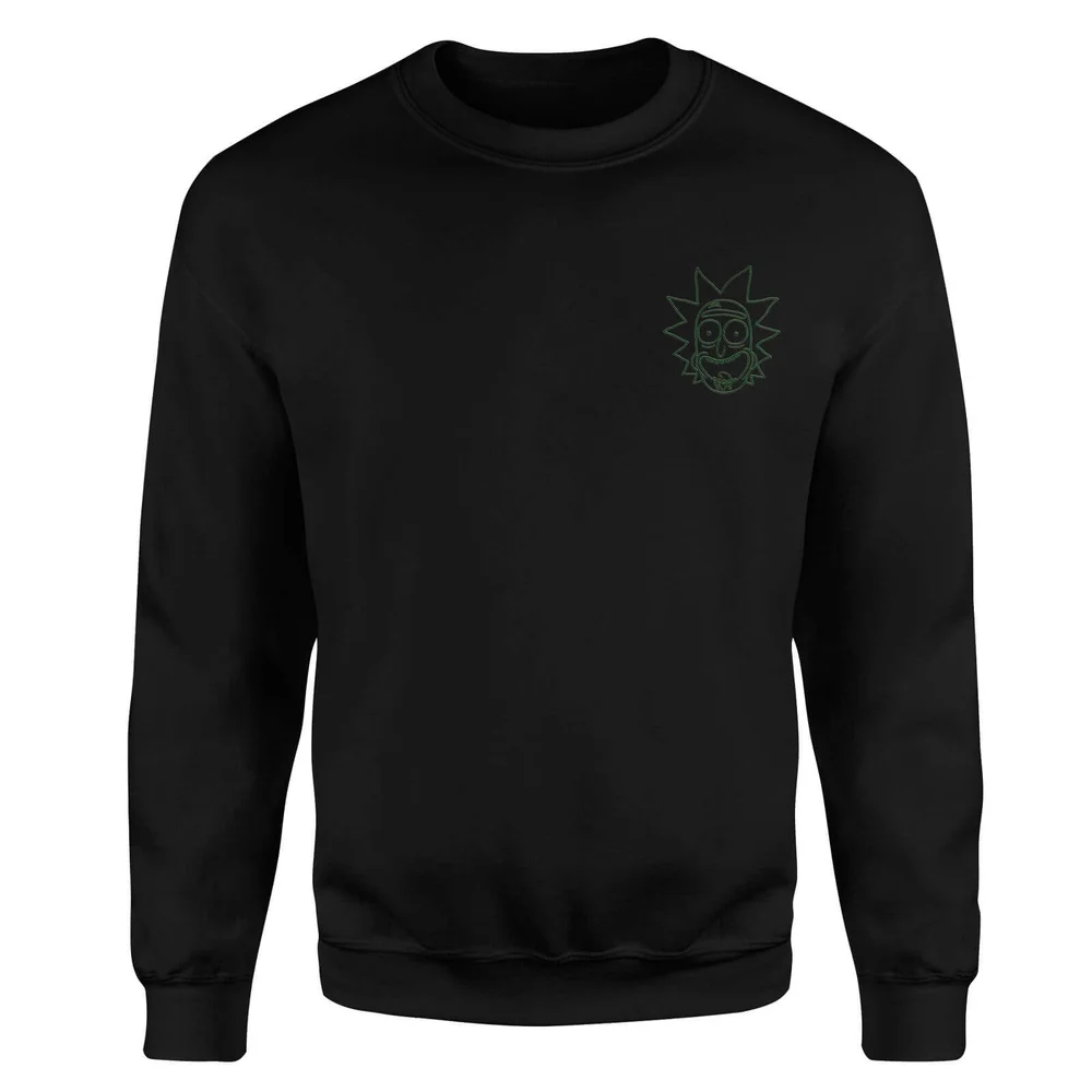 Rick and Morty Rick Embroidered Unisex Sweatshirt - Black - S Image 1
