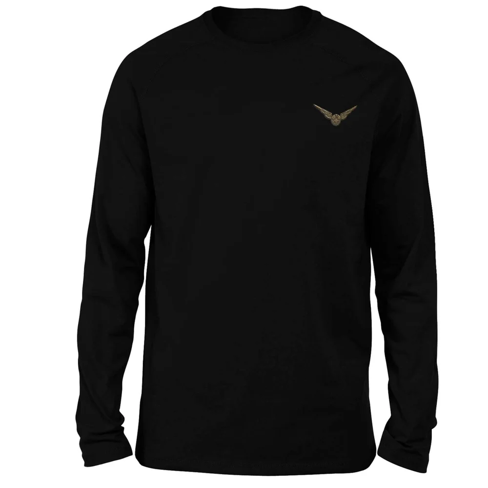 Harry Potter Snitch Embroidered Unisex Long Sleeved T-Shirt - Black - S Image 1