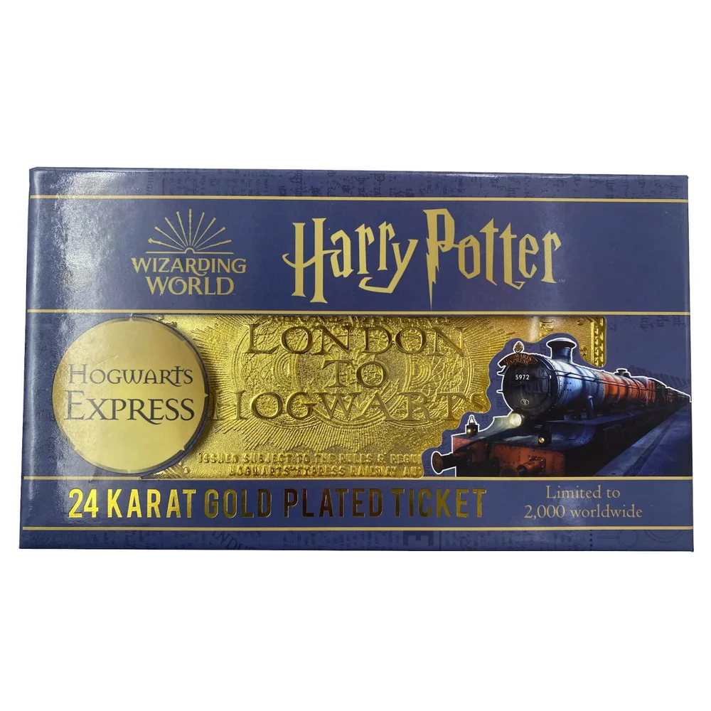 Harry Potter 24k Gold Plated Hogwarts Express Ticket Limited Edition Replica - Zavvi Exclusive Image 1