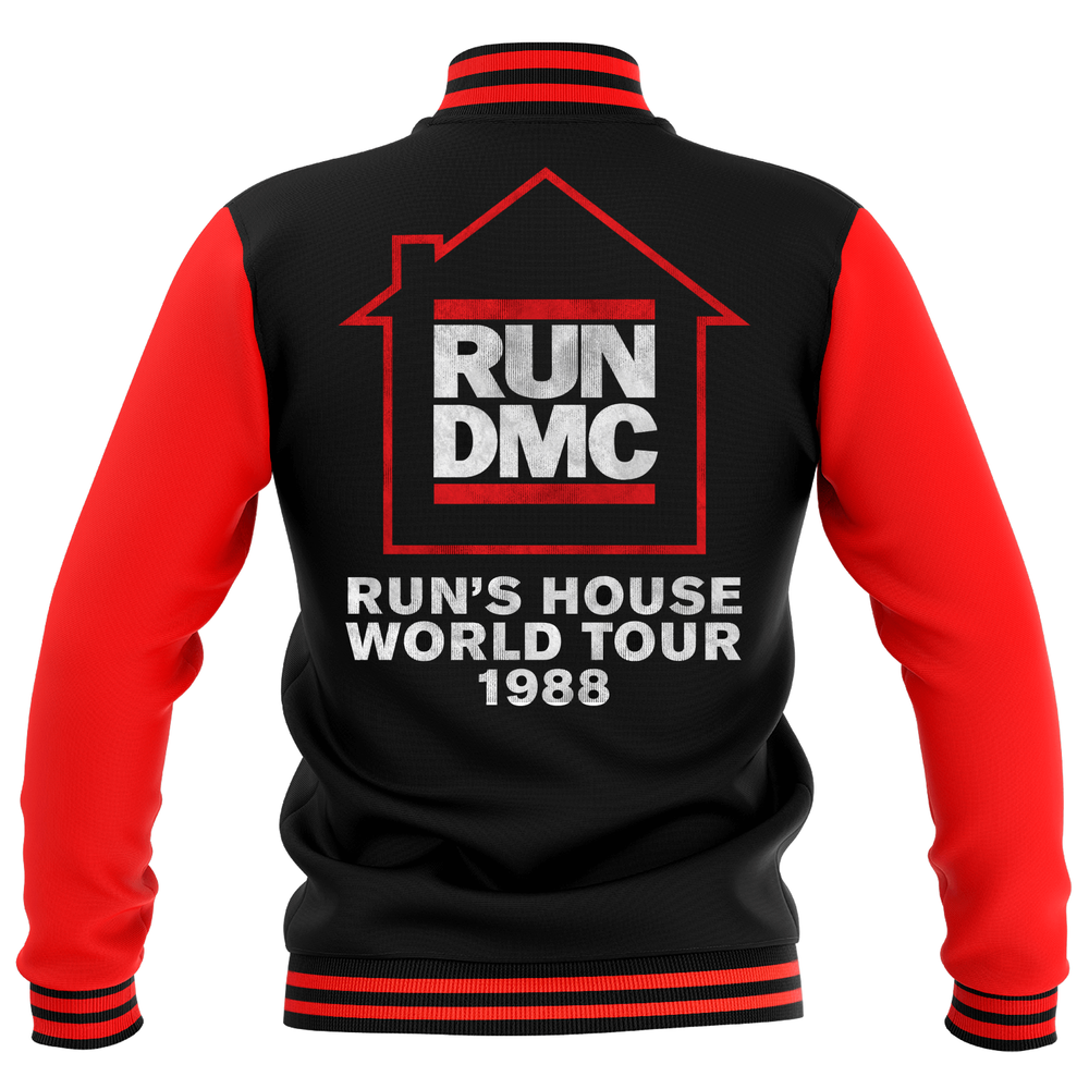 Run's House World Tour 1988 Unisex Varsity Jacket - Black / Red - S Image 1