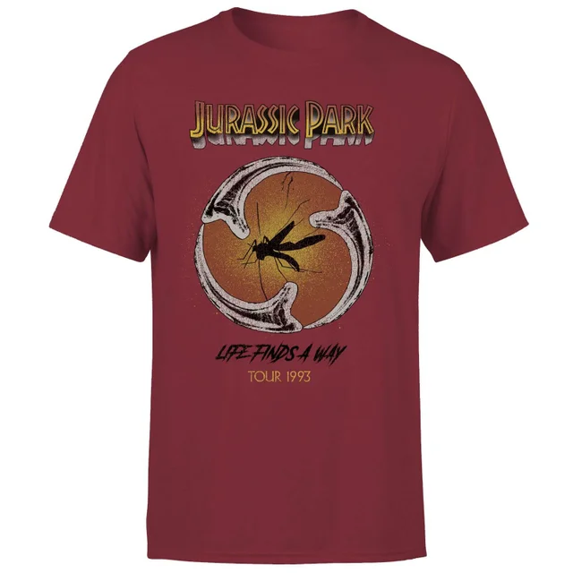 Jurassic Park Life Finds A Way Tour Unisex T-Shirt - Burgundy