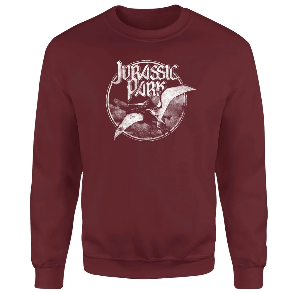 Jurassic Park Flying Threat Sweatshirt - Burgundy - S Image 1