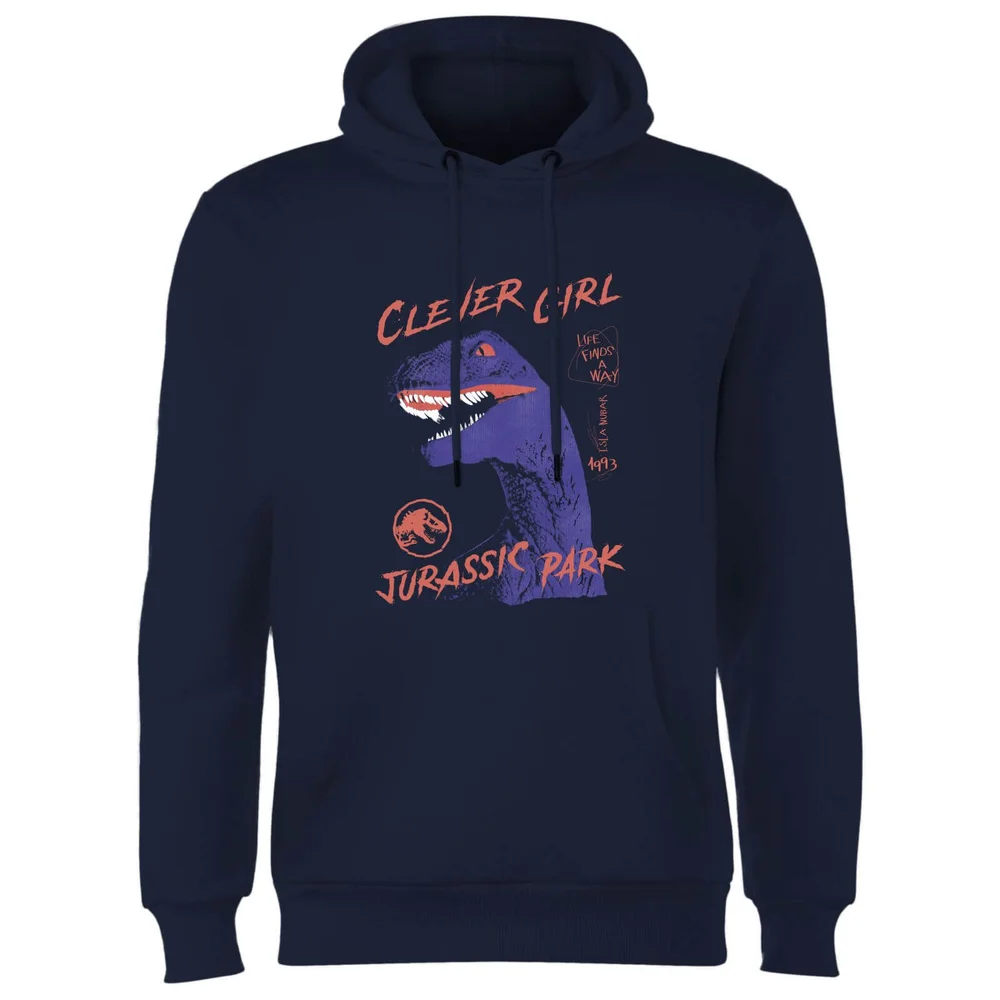Jurassic Park Life Finds A Way Raptor Hoodie - Navy - S Image 1