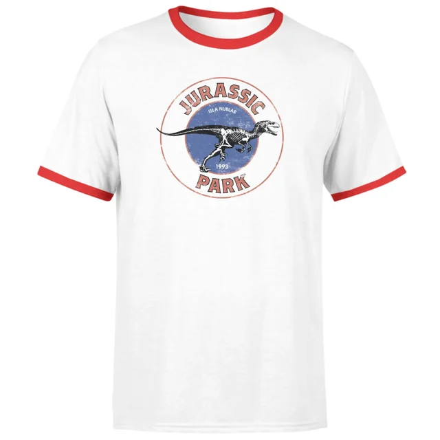 Jurassic Park Jurassic Target Unisex Ringer T-Shirt - White/Red