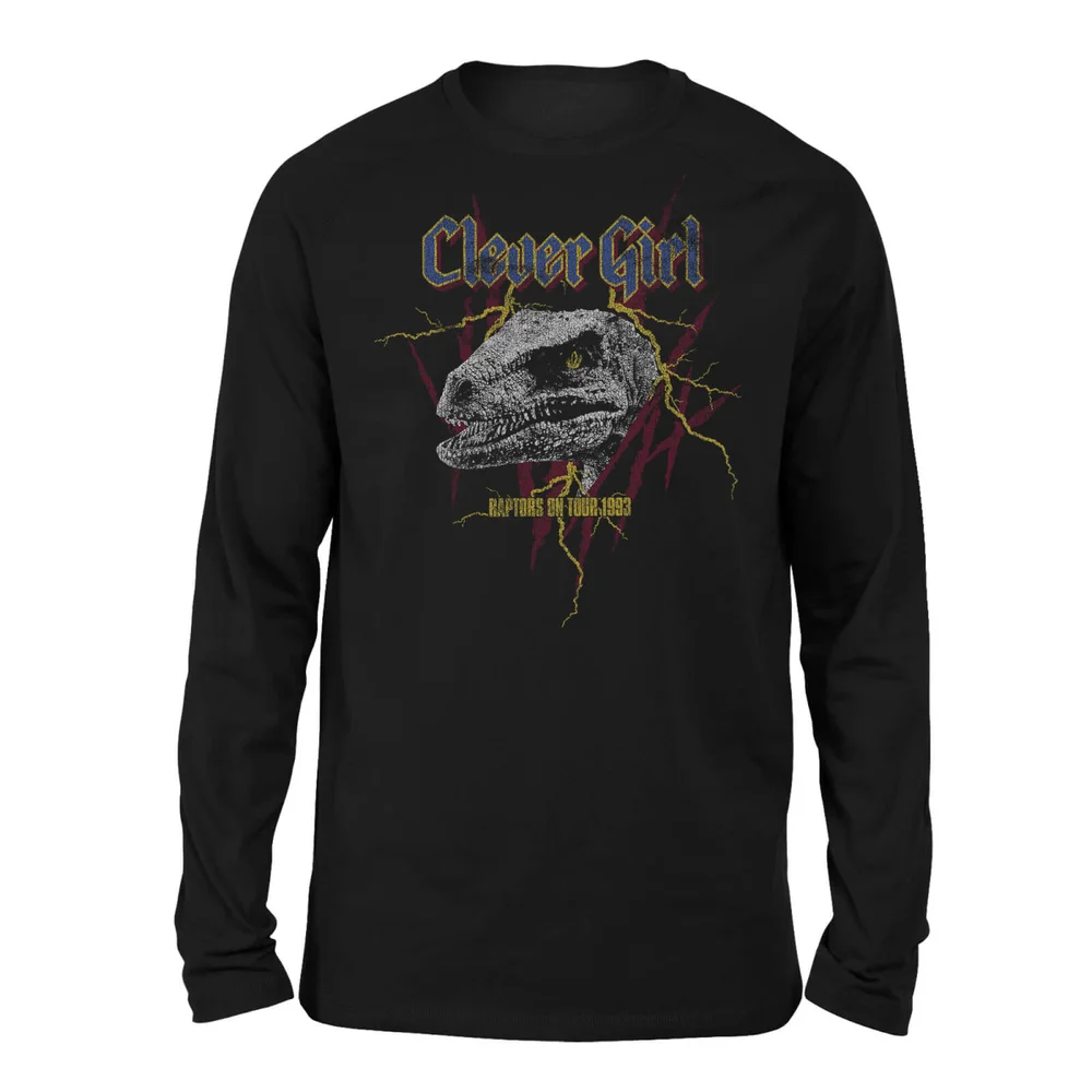 Jurassic Park Clever Girl Raptors On Tour Unisex Long Sleeved T-Shirt - Black - S Image 1