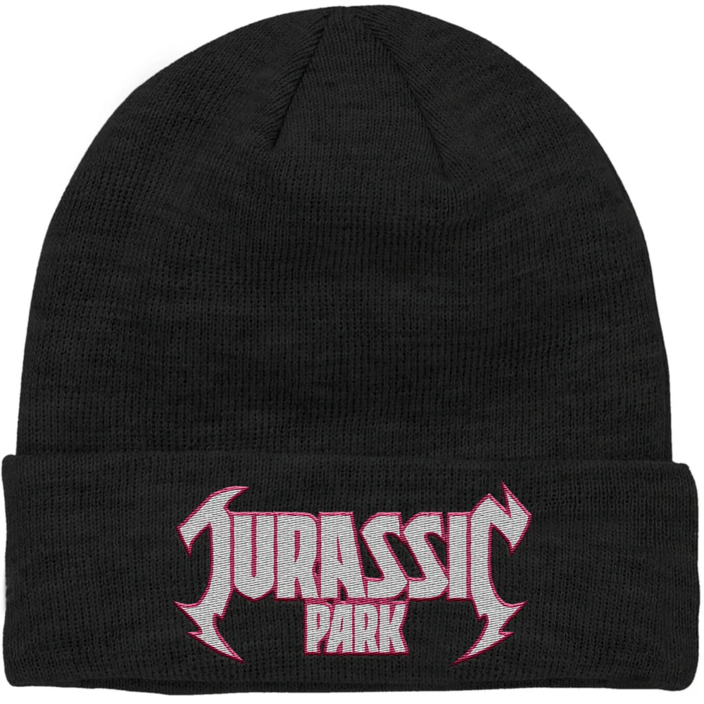 Jurassic Park Metal Theme Embroidered Logo Beanie Image 1